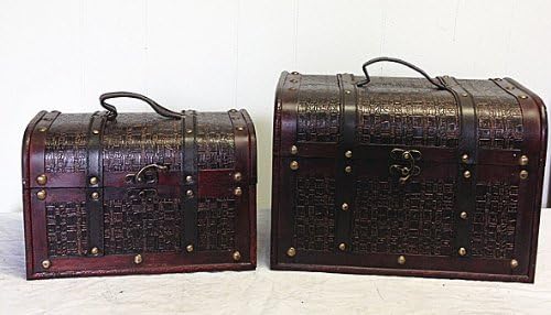2 Set Replica Vintage-Style Wooden Box And Trunk (HF 021D)