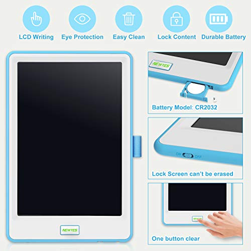 10 Inch LCD Writing Tablet, WOBEECO Electronic Doodle and Scribble Board for Kid & Adults - Great for Taking Notes & Drawing Feels Just Like Paper and Pencil (Blue)