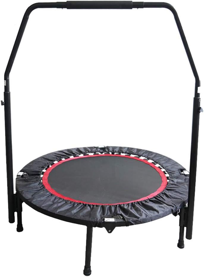 Round trampoline 40 inches, Maximum load capacity 150kg Household height adjustable armrest exercise fitness trampoline, Foldable trampoline Suitable for indoor/garden/fitness aerobics
