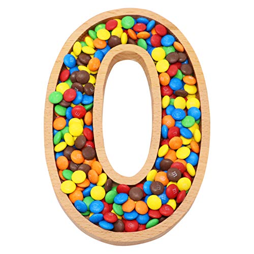 Wooden Number 0 Candy Dish, Monogram Nut Bowl, Snack, Cookie, Cracker Serving Plate, Decorative Display, Home Accessory, Unique Gift Idea, for Date, Baby Shower, Birthday Party, Large Size - Thumbnail 7