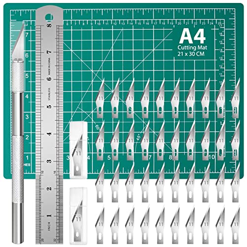 Hobby Knife 43PACK Craft Knife and Self Healing Cutting Mat Knife Set