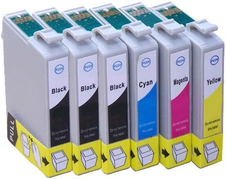 Ink Jungle 6x Inks - 1x Set of T1295 plus 2x extra T1291 Black Epson Compatible Ink Cartridges (with chip that will display ink levels). Full set (Apple) includes 3x T1291 Black 1x T1292 Cyan 1x T1293 Magenta 1x T1294 Yellow Inkjet Cartridges