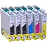 6x Inks - 1x Set of T1295 plus 2x extra T1291 Black Epson Compatible Ink Cartridges (with chip & will display ink levels). Full set (Apple) includes 3x T1291 Black 1x T1292 Cyan 1x T1293 Magenta & 1x T1294 Yellow Inkjet Cartridges