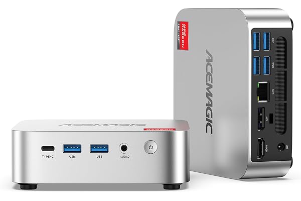 ACEMAGIC K1 Mini PC Windows 11 Pro, AMD Ryzen R2544 8GB DDR4 RAM 256 SSD M.2 3.7GHz (Beat 4300U/3500U) Mini Computers HDMI+DP1.4 Dual 4K UHD, Gigabit Ethernet Mini Desktop PC 28W for Home/Business