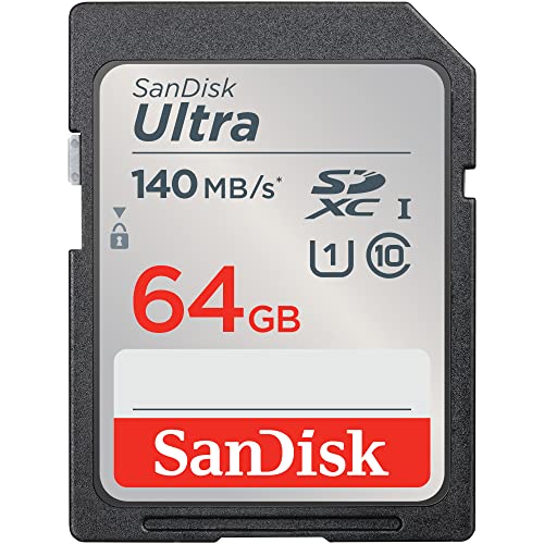 SANDISK Ultra SD Memory Card 64GB, Up to 140MB/s Read Speeds, UHS-I