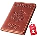 Leather Passport Holder - Cover - Travel Wallet Case Leather Passport Cover Accessories - Red Brown