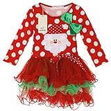 Kiddom Little Girls Christmas Costumes Long Sleeved Outfits Clothing Set