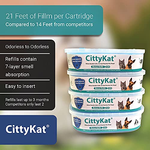 4 Pack Refills Fit Litter Genie Standard and Plus Pail Waste Disposal