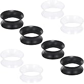 Pexveiuu 10G-50mm Black Clear Silicone Ear Gauges Tunnels Soft Rubber Ear Gauges Earrings Double Flared Flexible Tunnels Earrings for Women Men
