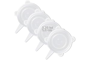 LELE LIFE 4 Pack Same Size Silicone Stretch Lids, Thicker Reusable Sturdy Silicone Container Cover, Expandable Food Storage Covers, Dishwasher and Freezer Safe, 3.75in(9.5cm)