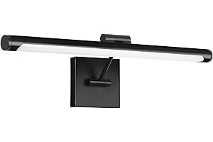 PIZHLO LED Picture Light, Hard-Wired Connection Dimmable Adjustable Artwork Light, 12W (60W Eqv.) CRI95+ 16.54" Black Gallery Light for Paintings Display Picture Frame Dartboard, Warm White 3000K