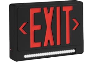 Ciata Ultra Bright Energy-efficient Lighted Exit Signs with Battery Backup, Indoor Led Emergency Exit Sign, Battery Powered Exit Sign, Exit Signs for Business, Led Adjustable Light Pipe Combo