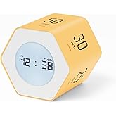 Mooas Multi-Hexagon Clock Cube, Digital Clock, Pomodoro Timer with Backlight 12/24H Count up & Countdown, Flip Timer, Various