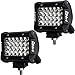 LED Pods, Niking Auto 2Pcs 4 Inch 144W LED Light Bar Quad Row Spot Beam LED Cubes Work Light Off Road Driving Fog Lamps for Trucks ATV UTV SUV Boat Marine