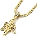 Jewel Town Mens Gold Two Piece Angel & Virgin Mary Set Pendant Hip Hop 24
