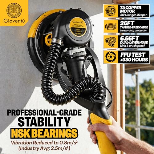 Electric Drywall sander with Vacuum, NSK Bearing& 26' Cord for Ceiling&Wall photo 8