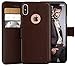 Compatible with iPhone X Wallet Case-Slim & Lightweight iPhone X Flip Case with Credit Card Holder - iPhone 10 Wallet Case for Women & Men - Faux Leather iPhone Xs Purse Cases – Dark Brown