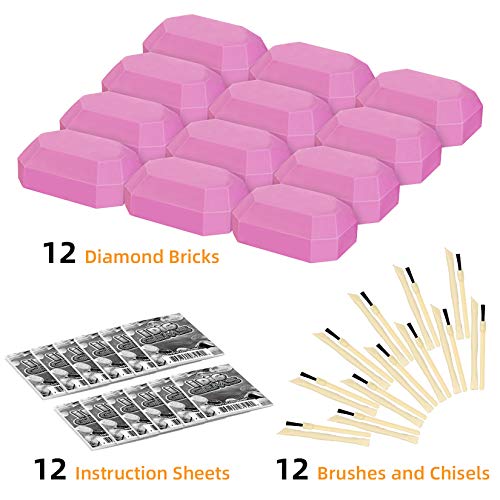 KARAZZO 12 Gemstone Dig Kits,Fairie Gemstone Excavation Science Dig Kit Archaeological Excavation Educational Toys for Kids Over 6+ Years