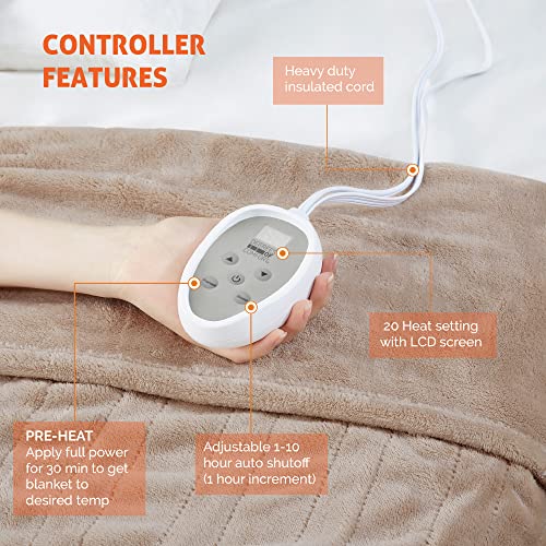 Degrees of Comfort Electric Blanket King Size, Heated Blanket for Bed