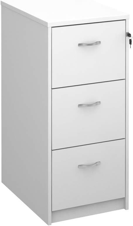 BiMi Deluxe Ready Built 3 Drawer Filing Cabinet in White