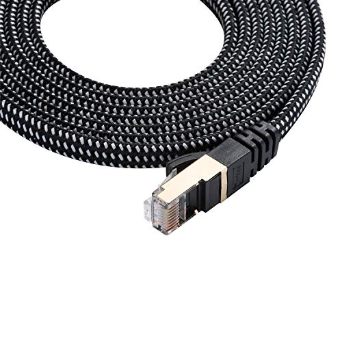 DanYee Cat 8 Ethernet Cable, 3ft, Nylon Braided, High Speed, RJ45, 2000 MHz, Black