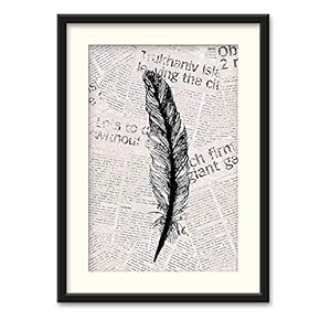 signwin Old Newspaper Wall Art Black Framed Canvas...