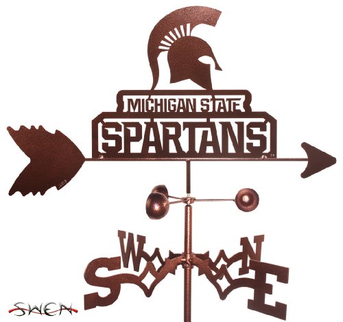 Hand Made MICHIGAN STATE SPARTANS FLAT POST Mount Weathervane ~NEW~
