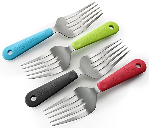 Big Fork, Large Cooking Fork BBQ & Grilling Barbecue Jumbo Utensil Tool Salad and Spaghetti Server with Comfort Grip (Green) - Thumbnail 6