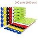 Miracle Market 600 Pcs (300 Pairs) of Colorful Hook and Loop Self Adhesive Fastener Dots | Sticky Back ¾” (20 mm) Diameter Heavy Duty Circles | Best for Home, Office, Classroom and Crafts | 6 Color