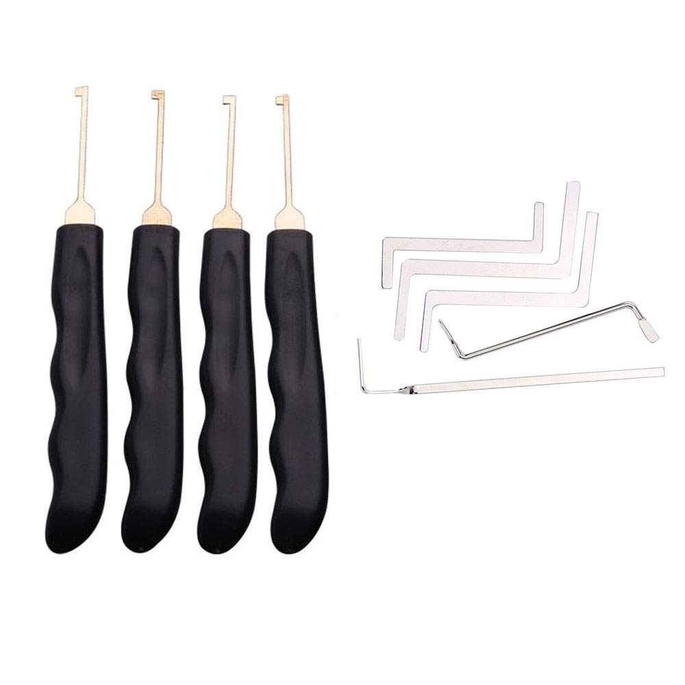 Loboo Idea 9-Piece Lock Pick Set - 4 Kaba Lock Pick Hooks and 5-Piece Locksmith Tension Wrench Tool Set