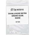 LA MIERE 10Pcs Dental Orthodontic Lingual Button Bondable Ceramic clear lingual buttons Round