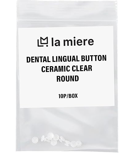 10 Pack Transparent Orthodontic Lingual Buttons – Bondable Round Base For Composite Bonding