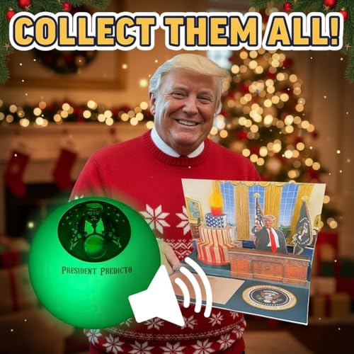Talking President Predicto Fortune Telling Ball - Lights Up & Trump Talks - Ask Questions & Hear Donald Answer - Funny White Elephant Gifts for Men - Trump Christmas Merchandise, Gag Gift
