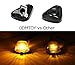 iJDMTOY Black-Out Smoked Lens Amber LED Illuminated Cab Roof Clearance Marker Lamps Compatible With Truck SUV 4x4, 5-Piece Roof Running Light Set Powered by (5) 5050-SMD LED Bulbs