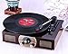 Vinyl Record Player, LuguLake Turntable with Stereo 3-Speed, Built-in BT Speakers, Record Player, FM Radio and RCA Output, Vintage Phonograph with Retro Wooden Finish
