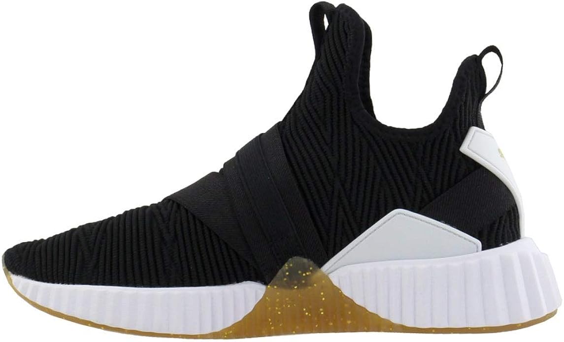 puma defy varsity mid white & gold shoes