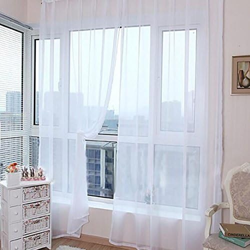 Oksale 100x270CM 1PC Tulle Door Window Curtain Voile Curtain Washable Bedroom Living Room Decoration Curatin (A)