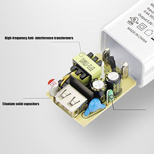 USB Plug in Wall Charger Adapter 5V/2A UL Certified Universal Portable Travel Adapter Single Port (5V 2A wall charger) - Thumbnail 2