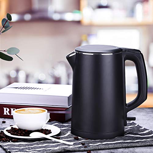 Electric Kettle, CUSIBOX 1.5L Stainless Steel Kettle Cool Touch Double Water Kettle with Overheating Protection, Boil Dry Protection and Automatic Shut Off