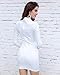 Miss ord Women's Long Sleeve High Neck Bodycon Tight Casual Mini Dress White X-Small