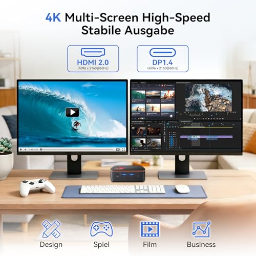Blackview MP20 Mini PC AMD Ryzen 3300U (Exceeds N95/N150/N100) Win11 Pro, 16GB RAM 512GB Micro Desktop Computer, 4K @ 60Hz UHD, USB 3.2+DP + HDMI + Gigabit Ethernet for Business/Home Theater
