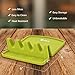 Orblue Giant Spoon Rest - Silicone Utensil Rest w/ 2 Color Spoon Holder - Green & Gray