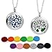 2PCS Aromatherapy Essential Oil Diffuser Pendant Necklace, Hypoallegenic Stainless Steel Locket with 23