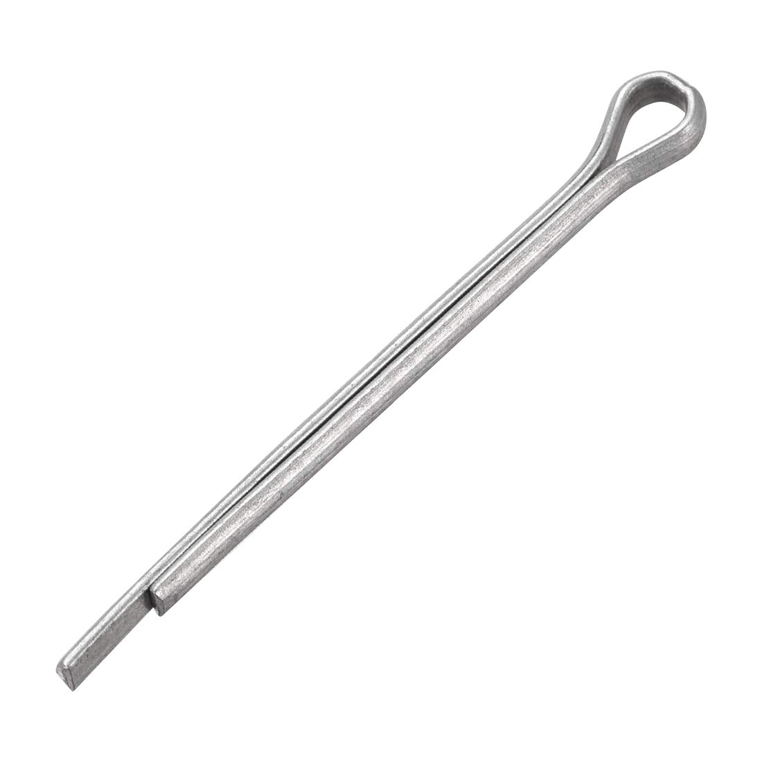 sourcing map Split Cotter Pin - 1/8 inch x 2 23/64 inch (3mm x 60mm) Carbon Steel 2-Prongs Silver Tone Fastener Clip Key 150Pcs