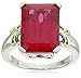 Amazon Essentials Sterling Silver and 14k Yellow Gold Emerald Cut Created Ruby Ring, Size 8, (previously Amazon Collection)