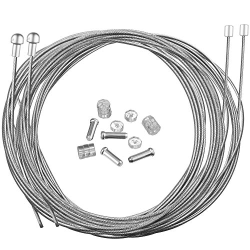 Hotop Road Bike Brake Cable Bicycle Gear Cable Wire and Caps Set (Road Bike Brake Cable Style B)