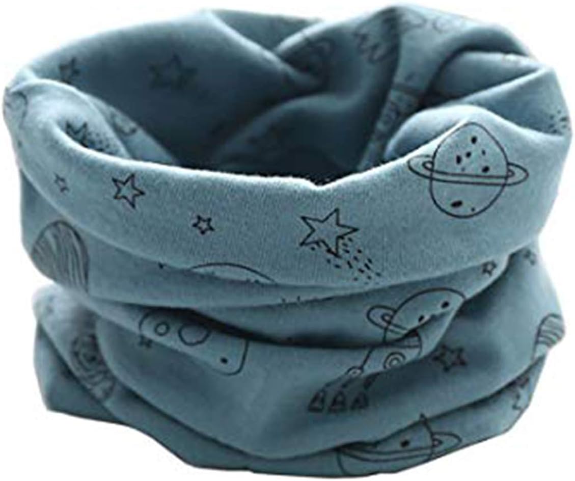 Boomly Winter Baby Collar Scarf Warm Neck Scarves Cotton O Ring Neck Warmer Bandana (Blue#2)