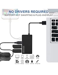 USB 3.0, 4 puertos USB 3.0 Ultra delgado Hub de datos