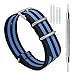 CIVO Watch Bands NATO Premium Ballistic Nylon Watch Strap Stainless Steel Buckle 18mm 20mm 22mm (Navy/Black, 22mm)