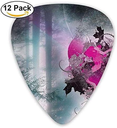 12-Pack Custom Guitar Picks Flower Forest Standard Bass Guitarist Music Gifts